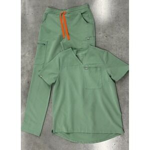 FIGS Scrub Set XS Sage Green Women's Top & Cargo Pants Medical Uniform